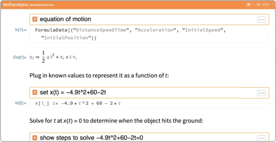 Wolfram|Alpha Notebook Edition 截图